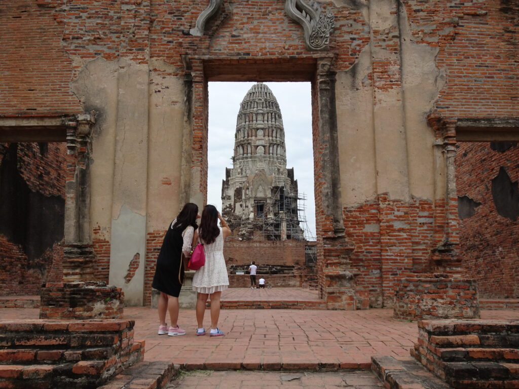 Temple ruins in the ancient city of Ayutthaya, Thailand