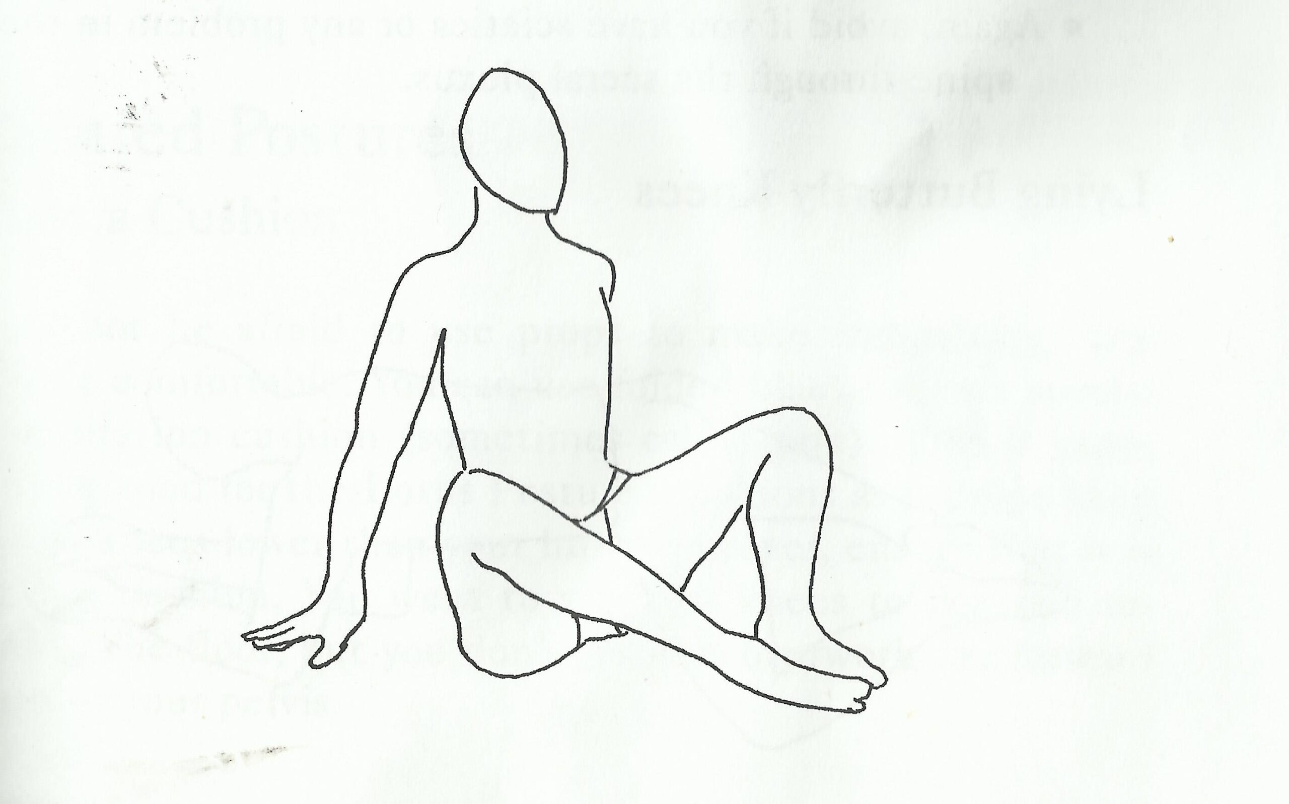 Butterfly stretch seated with the soles of both feet together and knees lowered toward the floor