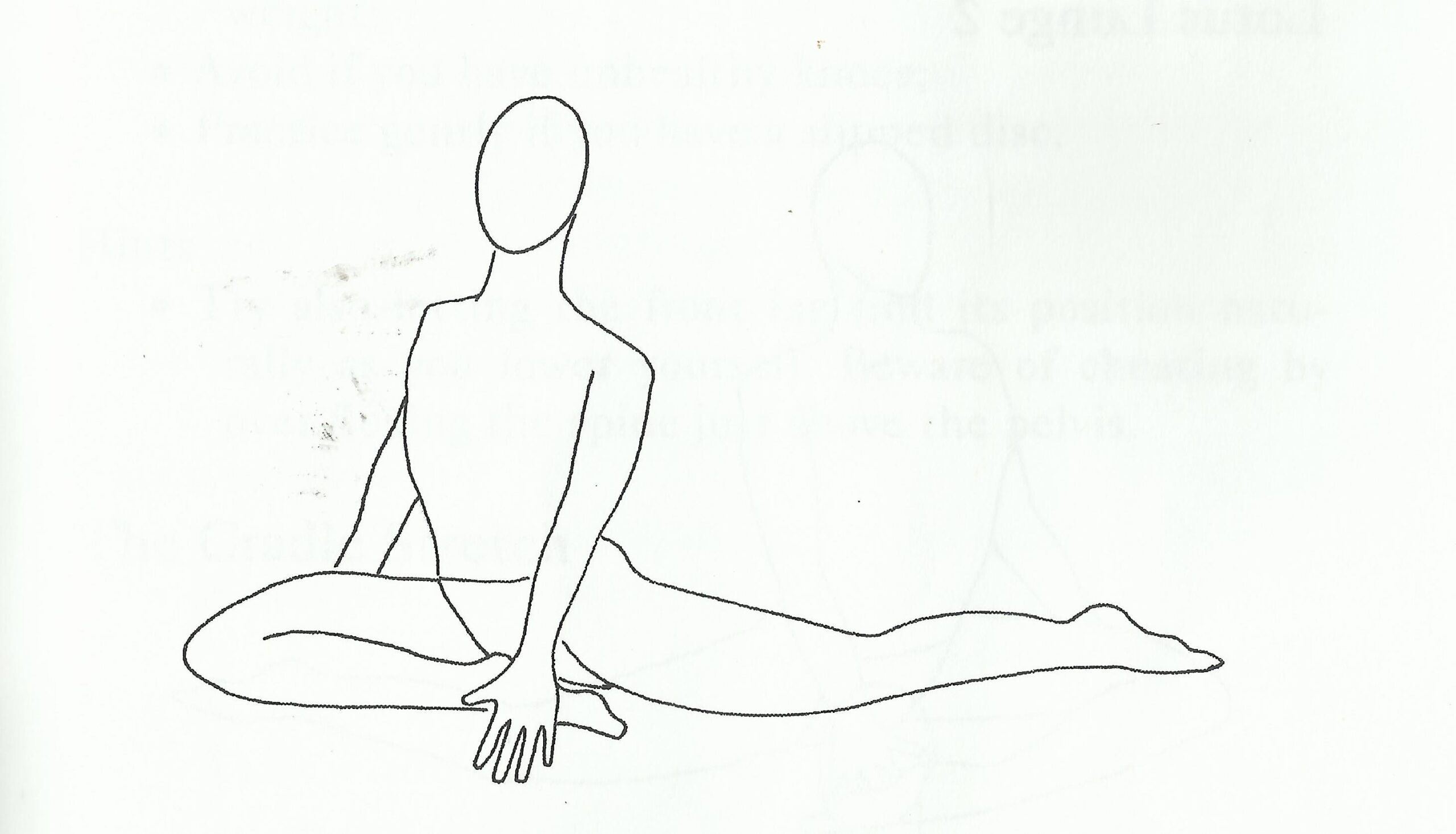 Pigeon stretch with the front shin folded in and the back leg extended behind