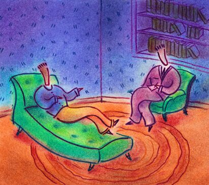 An illustration of a therapy session