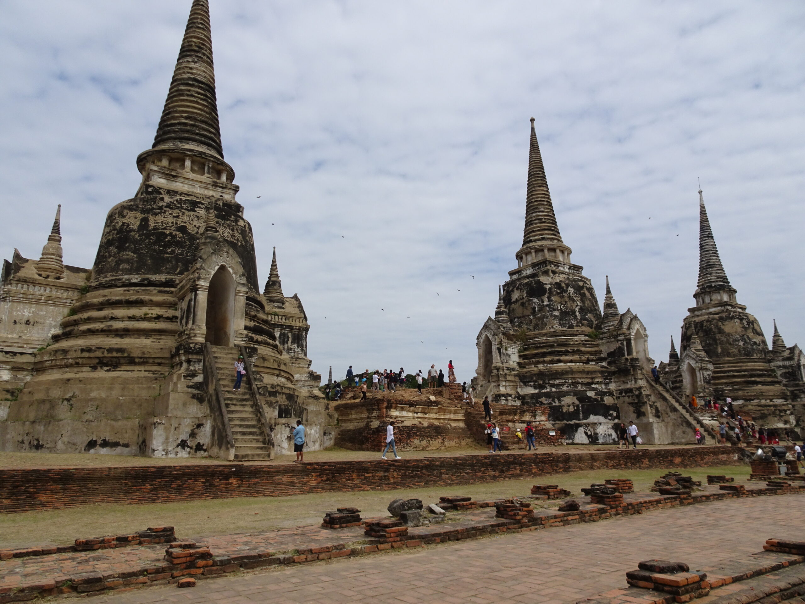 The three restored chedis of Wat Phra Si Sanphet in Ayutthaya