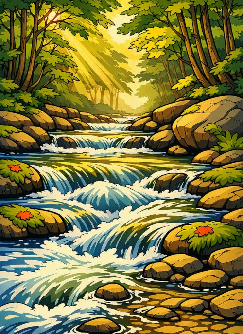 Stream of water flowing